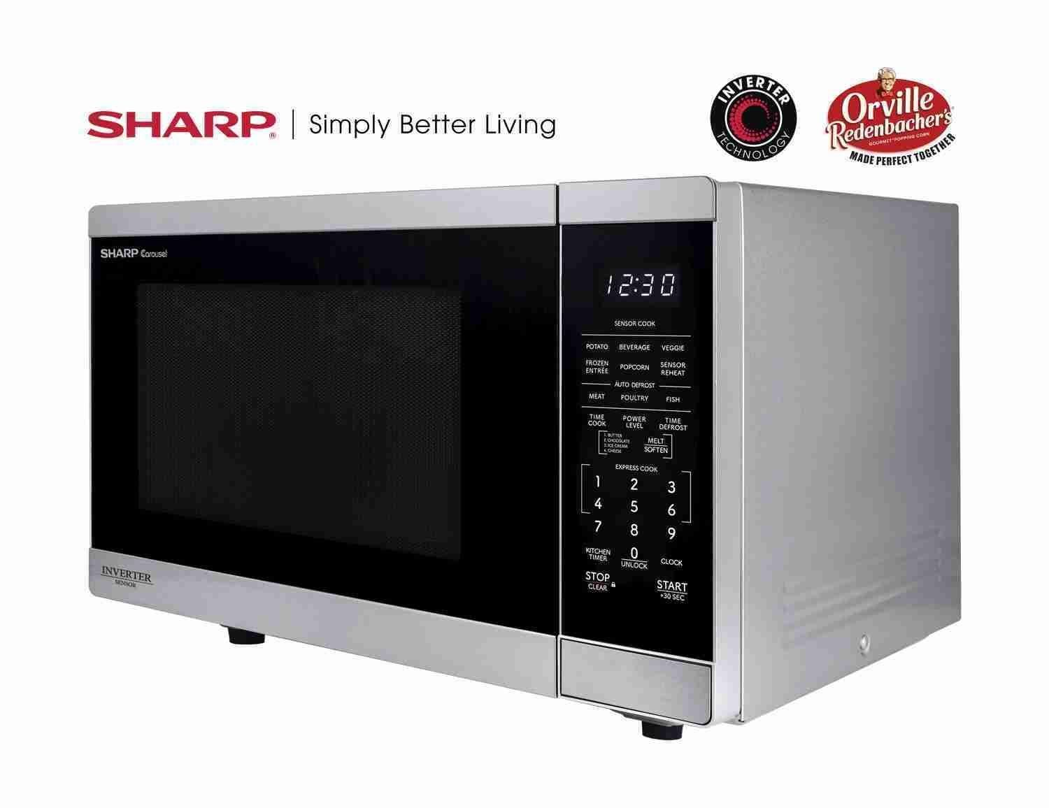 Sharp 1. 4 cu. ft. 1100W Stainless Steel Countertop Microwave Oven with ...